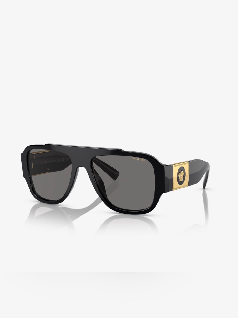 Versace Black Sunglasses with Gold Medusa Plaque